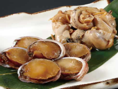 山梨県・信玄食品あわび煮貝 & 味付つぶ貝詰合せ x1