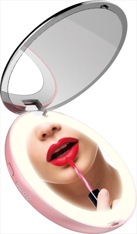 エグゼラックス モバイルバッテリー&LEDライト付 コンパクトミラー OUMC-PK