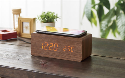 ワイヤレス充電機能付クロック 6180