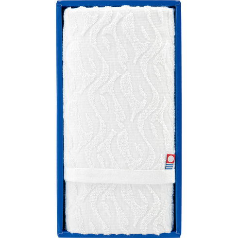 今治 白小波ジャガードフェイスタオル1P IMS72006