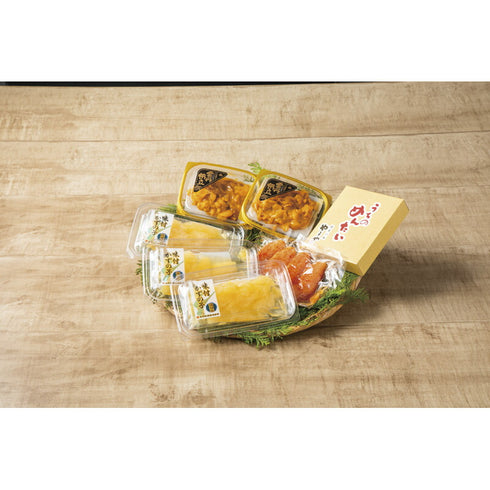 【送料無料】 小川うに うにほたて醤油入・やまや明太子・数の子詰合せ 4937-50