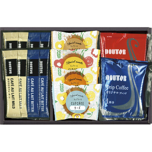 ドトール カップケーキアソートセット HRDN-BO【ギフト 贈り物 お歳暮 御歳暮 ごあいさつ 年末 年始 クリスマス パーティ お年賀 御年賀 内祝い 御祝 御礼 自宅用 来客用 セット 詰め合わせ 珈琲 インスタント スティック ドリップ coffee コーヒー DOUTOR ケーキ】